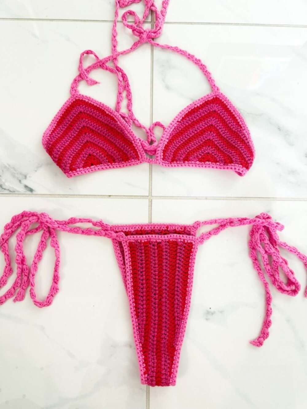 TIGER MIST CORA BIKINI TOP & BOTTOM 2-PC SET PINK - Picture 2 of 10